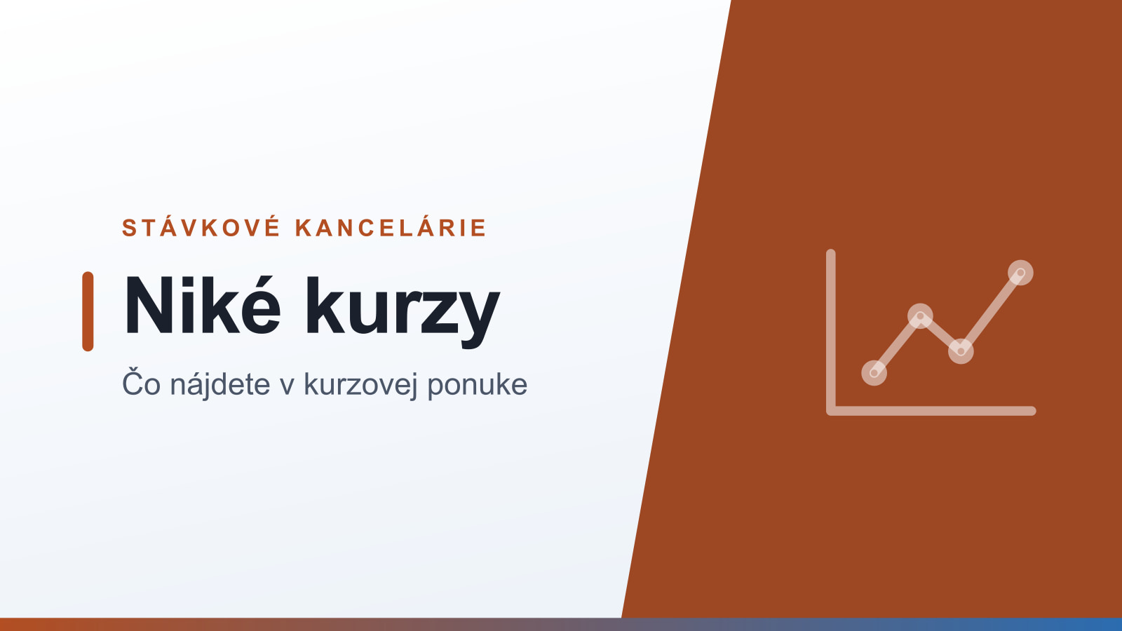 Grafika rubriky Stávkové kancelárie s nadpisom Niké kurzy a podtitulom Čo nájdete v kurzovej ponuke