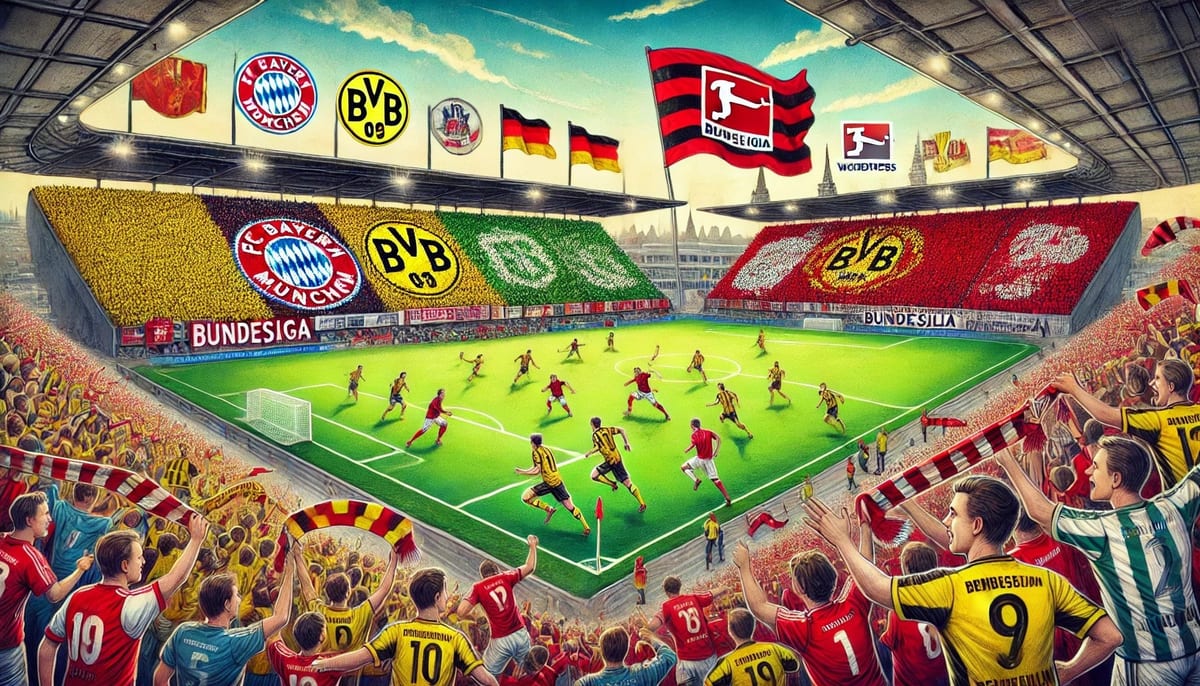 Futbalový štadión počas zápasu nemeckej Bundesligy