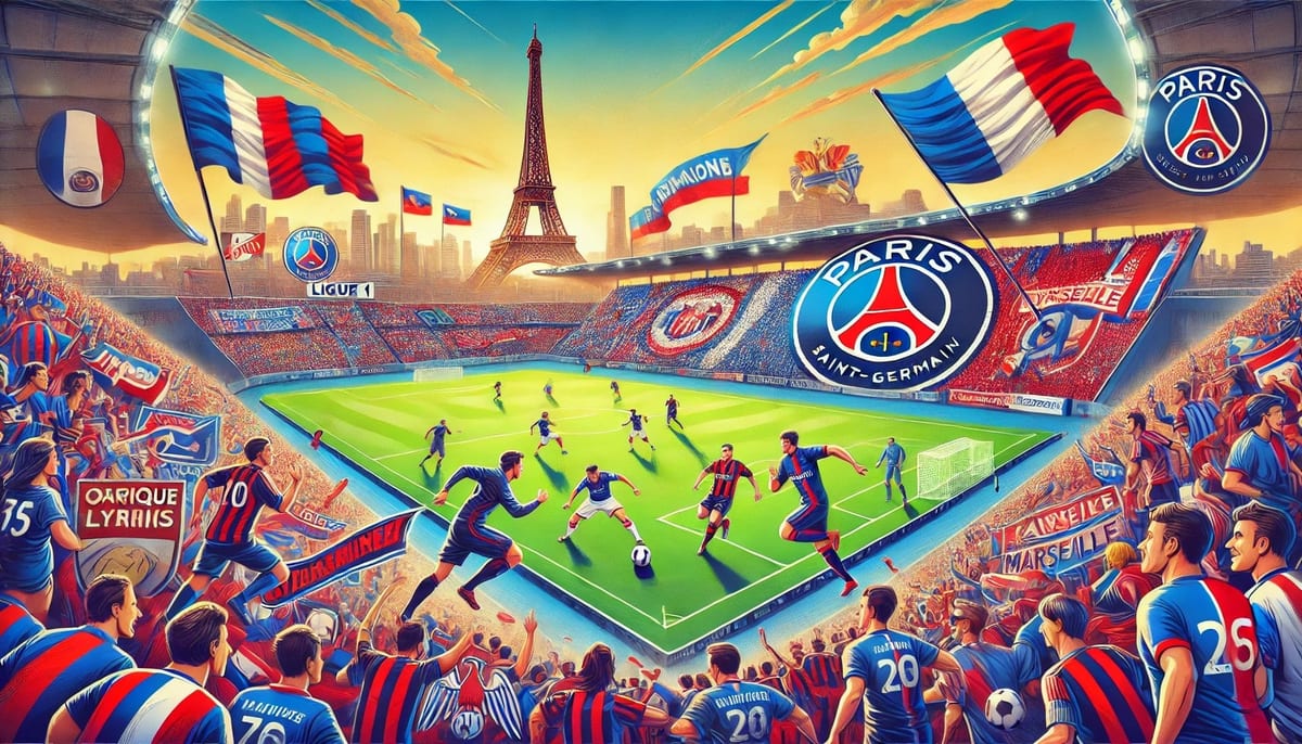 Futbalový štadión počas zápasu francúzskej Ligue 1
