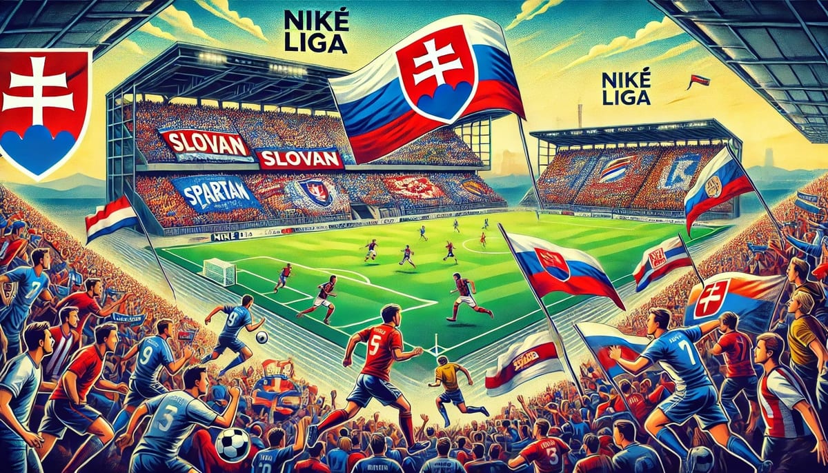 Futbalový štadión počas zápasu najvyššej slovenskej súťaže