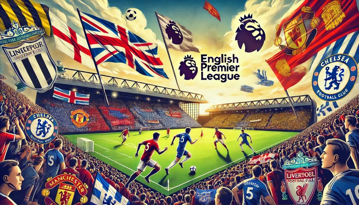 Futbalový štadión počas zápasu anglickej Premier League