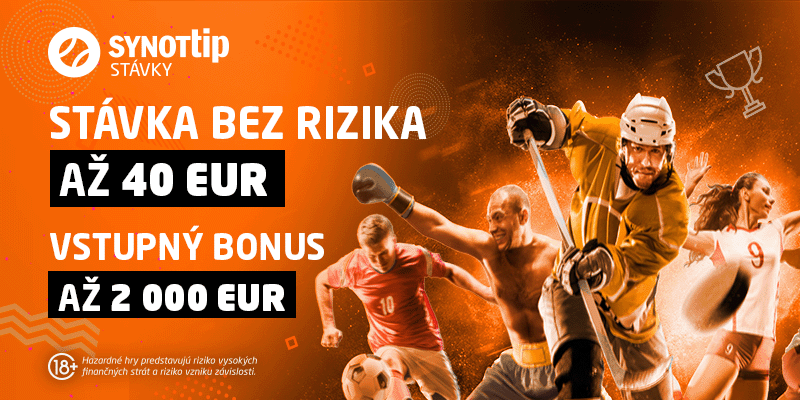 Synottip bonus za registráciu 40€.